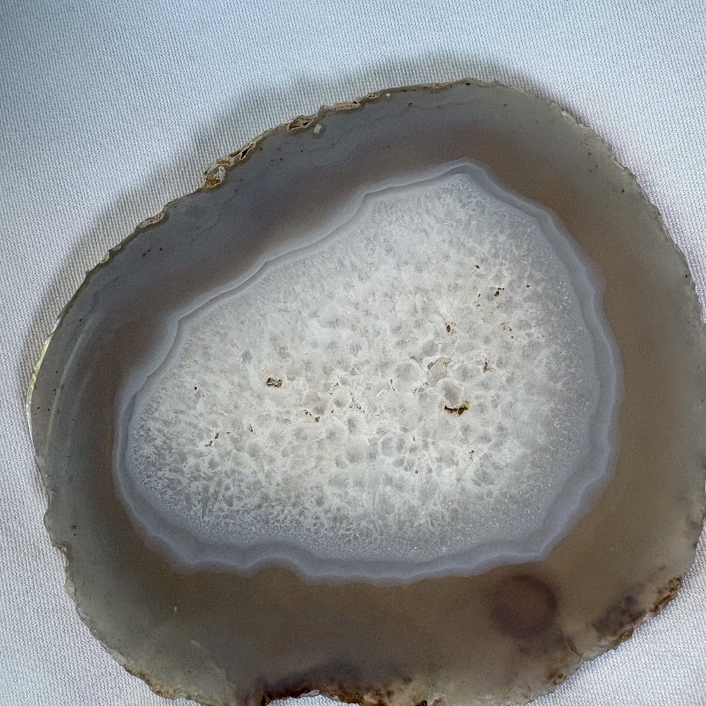 Gray, Tan and White Polished Agate Coasters - Set of 6 - Picture 3 of 15
